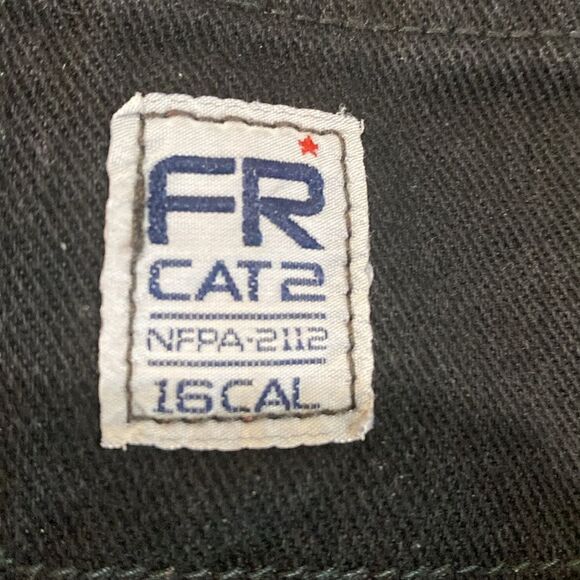 Men's Tyndale Jeans Lined FRC CAT 2 NFPA 2112 34W 32L Black USA Like New - Picture 4 of 8